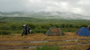 a soggy camp site