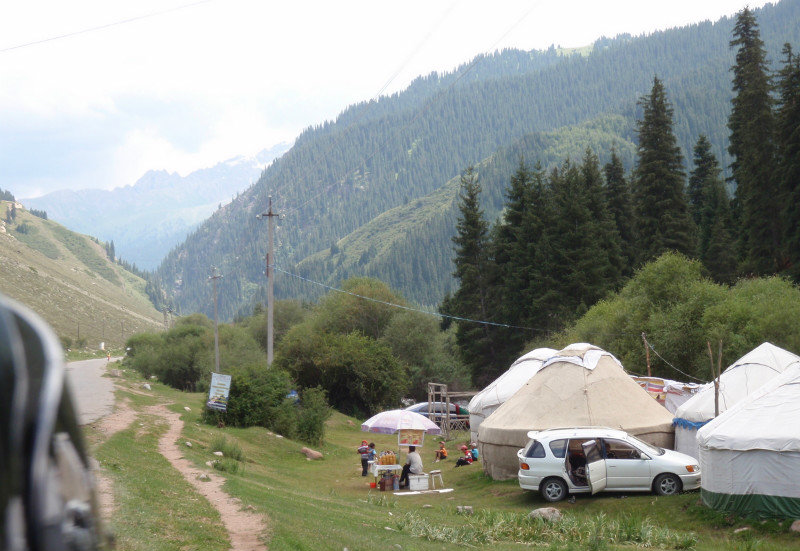  locals out for a picnic - they really were, the yurts were gone when we came back