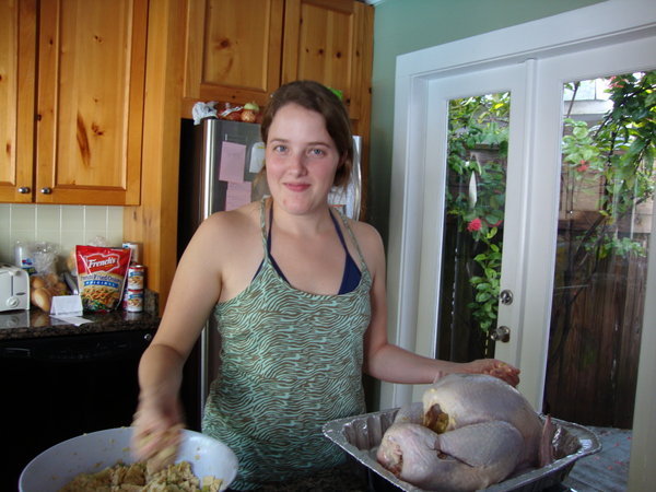 stuffing the turkey!