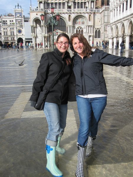 Shannon and Elyse rocking their rainboots!