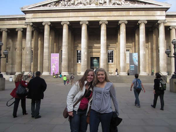 Lizzie and I in front of the British Museum