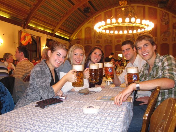 With our new Australian friends at the Hofbrauhaus!