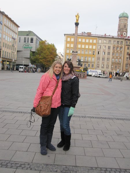 E and I in the Marienplatz
