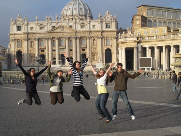 Jumping for joy in Vatican City