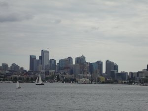 Seattle skyline from boat