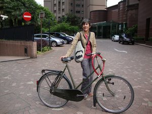 Dutch friend Yvonne on her bike