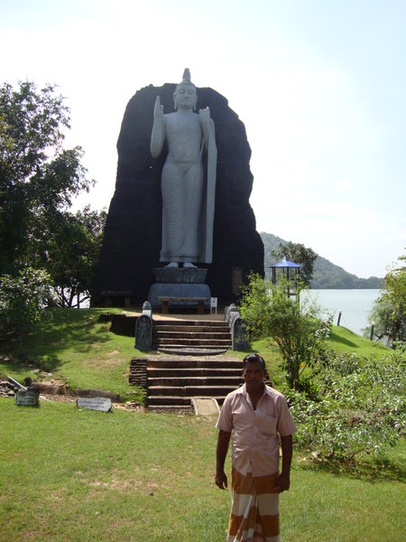 with guide on Lake Polonnaruwa
