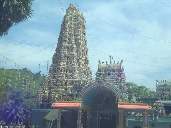 Hindu temple along the road