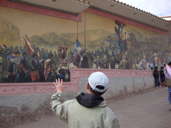 mural before Cuzco cemetery