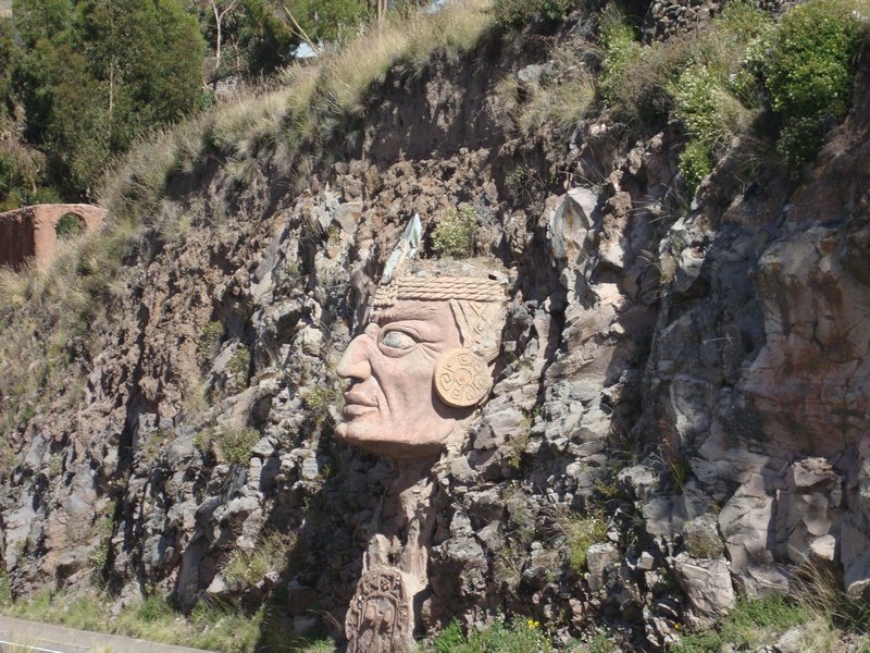 Inca sculpted head