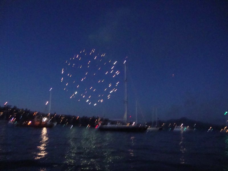 fireworks in Sausalito harbor