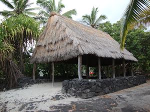 thatched building at the site