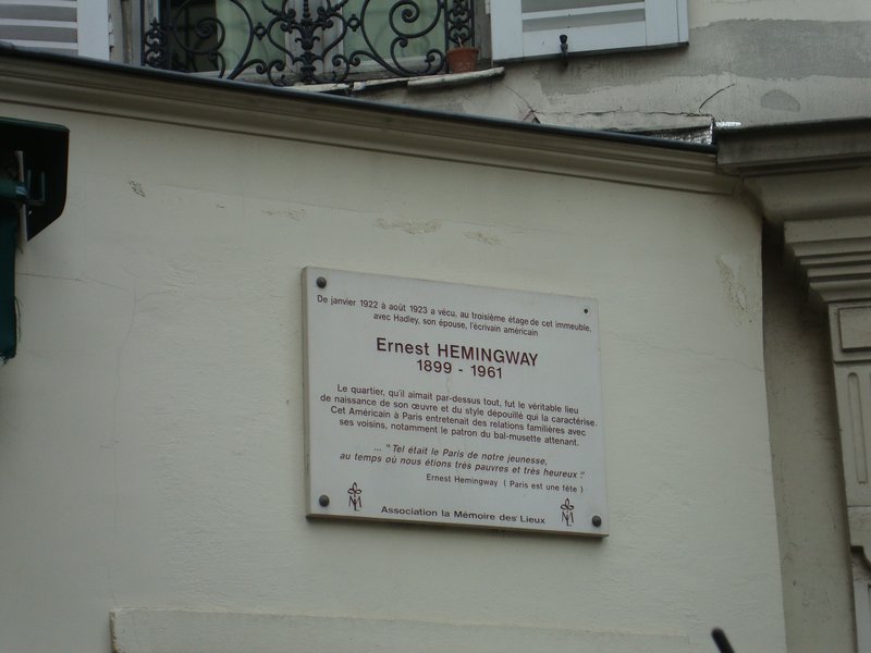 Hemingway plaque