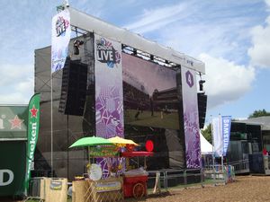one of huge TV screens at BT Live