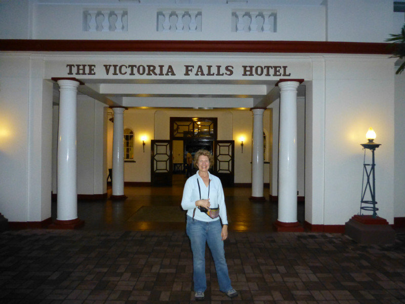 Hk in front of Victoria Falls Hotel