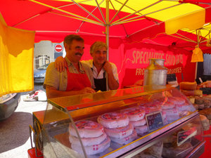 friendly cheese and sausage vendors