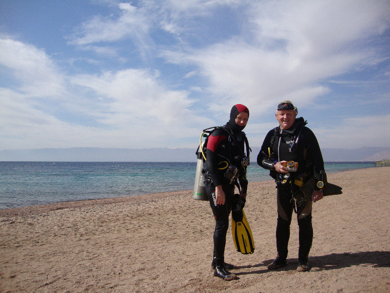 Aqaba: divers at Berenice Beach