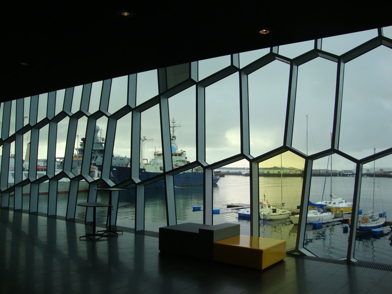 view from inside Harpa hall