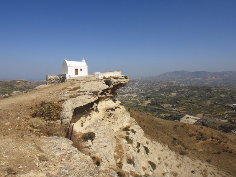 Church at Rhezenia overlooking the valley leading north to Heraklion