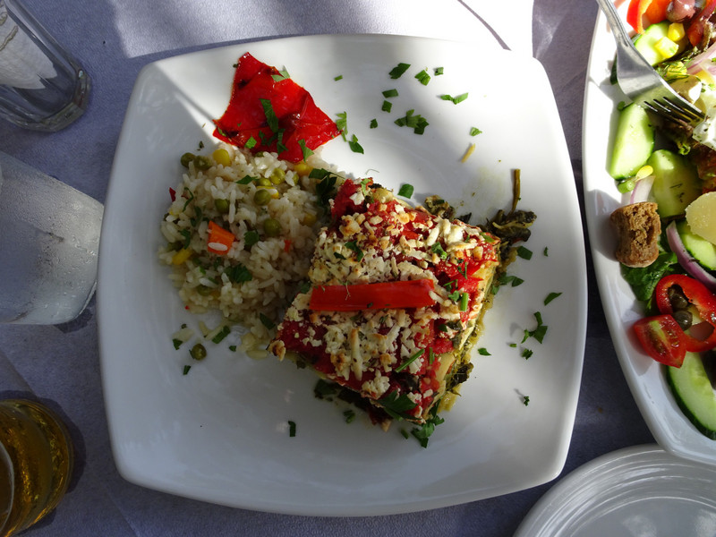 Mesogeious   Vegetable Lasagne with rice