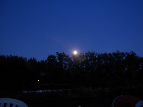 Moon rising over the canal