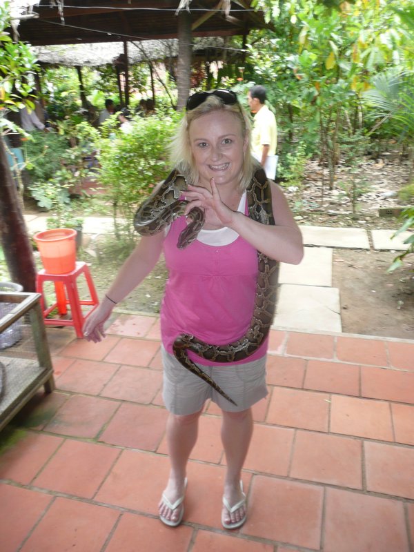 My turn to hold a python snake