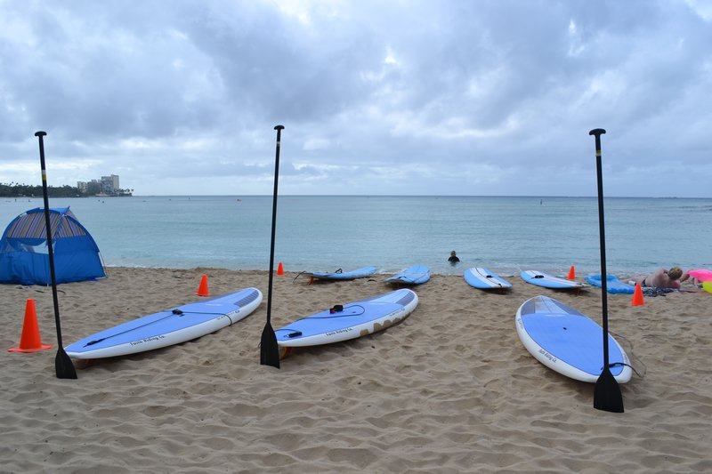 Paddle boarding at Waikiki beach