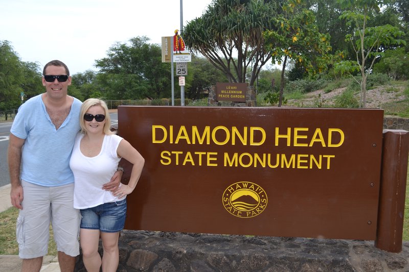 Starting our trek up Diamond Head
