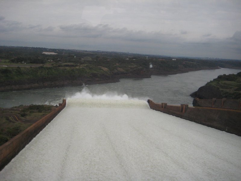 on top of the spillway