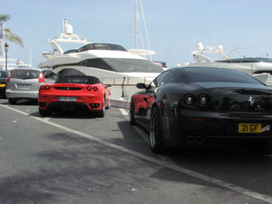 Expensive cars near Marbella port