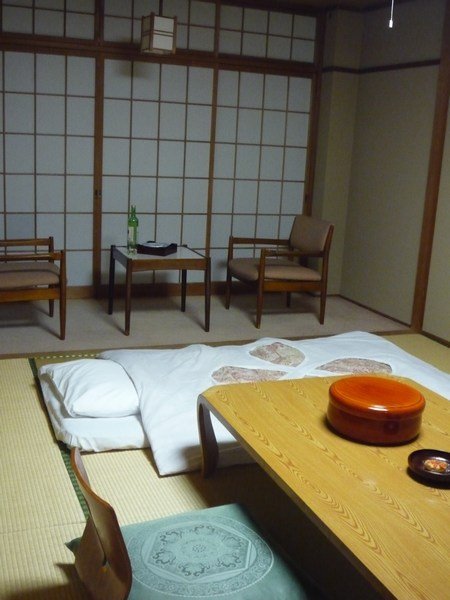 My room on Miyajima Island - futon was a bit thin