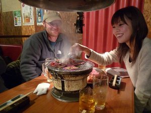 Russ and his wife Ai at the Nara yakiniku dinner