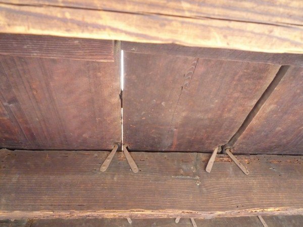 Underneath detail of the nightingale “squeaky” floor at Nijo Castle