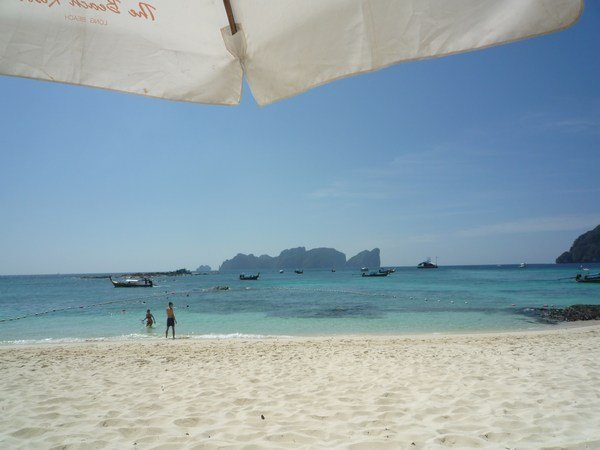 From my sunlounger on Long Beach - Phi Phi Lei in the distance