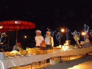 Buffet table at the White Party gala dinner