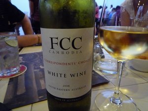 Decent wine at the FCC, Phnom Penh