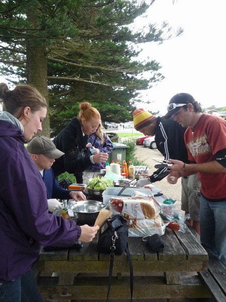A picnic lunch at Port Campbell, GOR