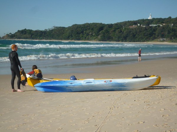 Kayakers on Clarkes Beach, Byron