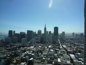 View of San Francisco city from Coit Tower