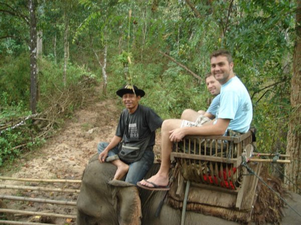 Me, Trevor and our elephant "driver"