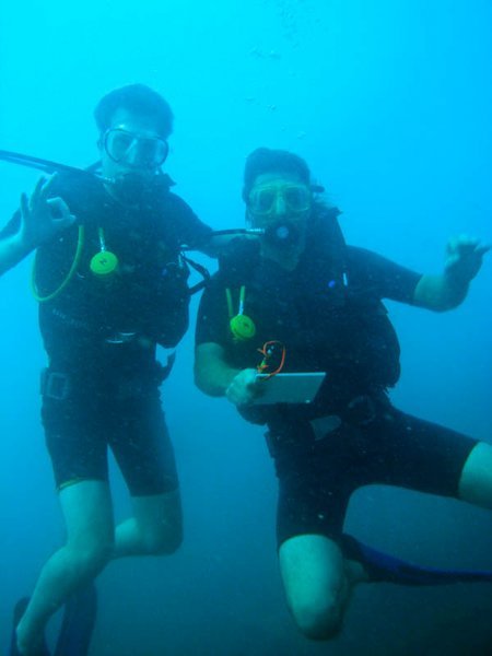 Me and one of my buddies breathing underwater ;-)