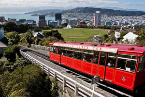 Wellington cable car and city view