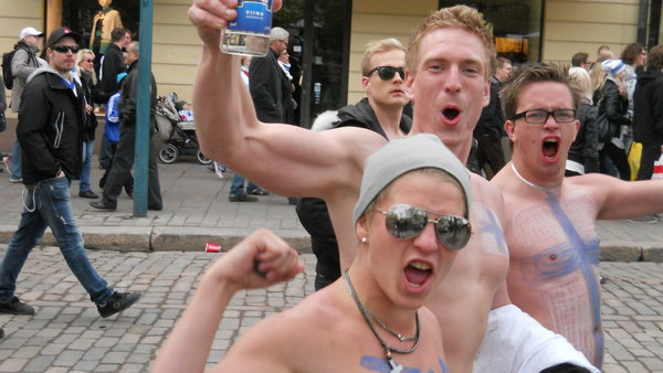  The Finns bare it all for their team!