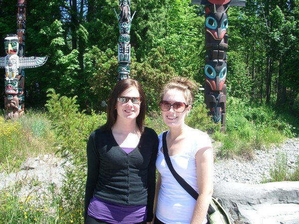 Me and Cat in front of Totem Poles