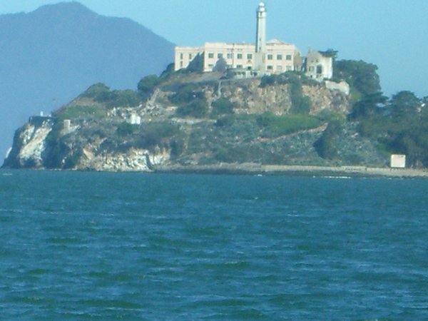 View as we coming up to Alcatraz Island 