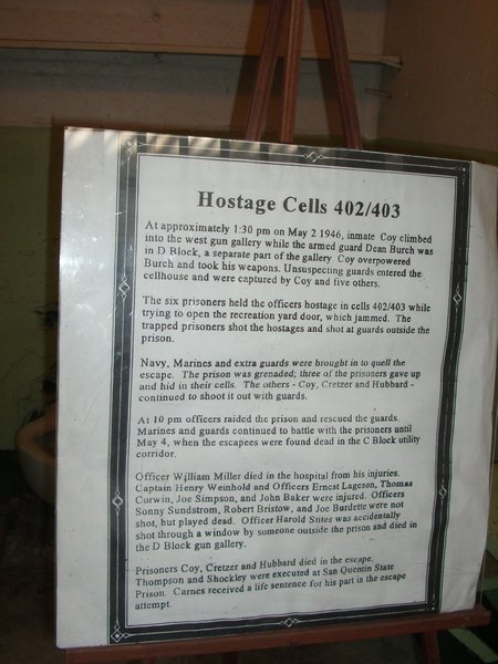 Alcatraz - the details of the hostage situation and hold up attempt. Several prisioners and guards died. 