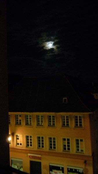 Full moon outside our room in Colmar.