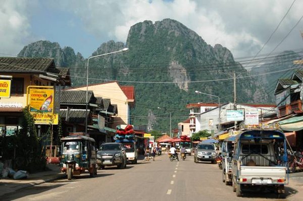 One of Vang Vieng's streets
