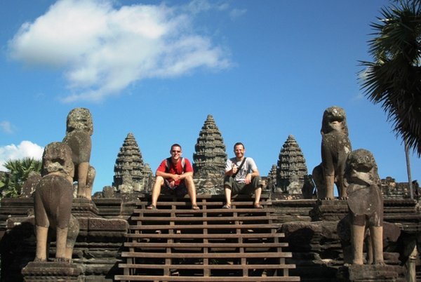 Mike and Me on the steps in Angkor Wat