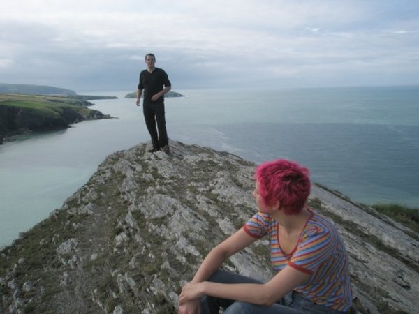 Oriel and I at Mwnt, Wales